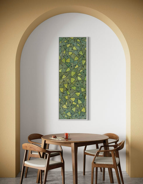 Green Gold Sardines | Framed Giclee Print on Canvas